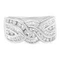 10K White Gold Diamond Bypass Ring (1 Cttw, H-I Color, I1-I2 Clarity) - Size 7