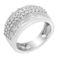 14K White Gold Round and Baguette Diamond Ring (1 1/2 Cttw, F-G Color, SI1-SI2 Clarity) - Size 8
