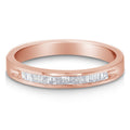 10K Rose Gold over .925 Sterling Silver 1/5 Cttw Diamond Channel-Set Stackable Band Ring (H-I Color, I1-I2 Clarity) - Size 7