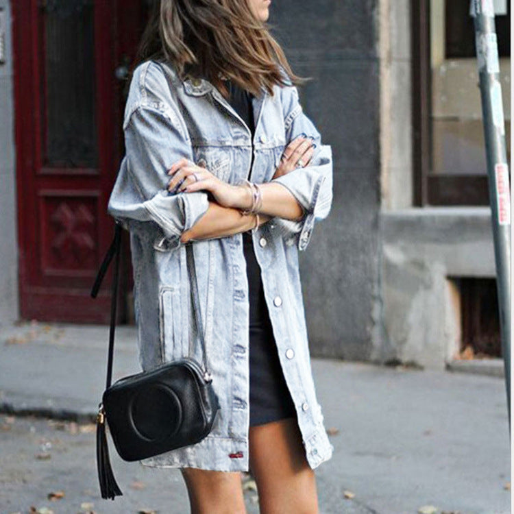 Women's Long Denim Jacket - New Street Style Trend