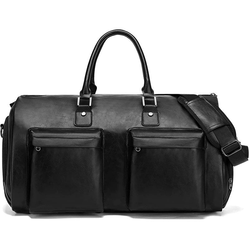 PU Leather Suit Travel Bag Foldable Large Capacity Waterproof With Shoe Compartment