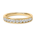 14K Yellow Gold 1/2 Cttw Round Diamond 11 Stone Channel Set Band