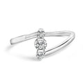 10K White Gold 1/4 Cttw Lab Grown Diamond Vertical Three Stone Ring