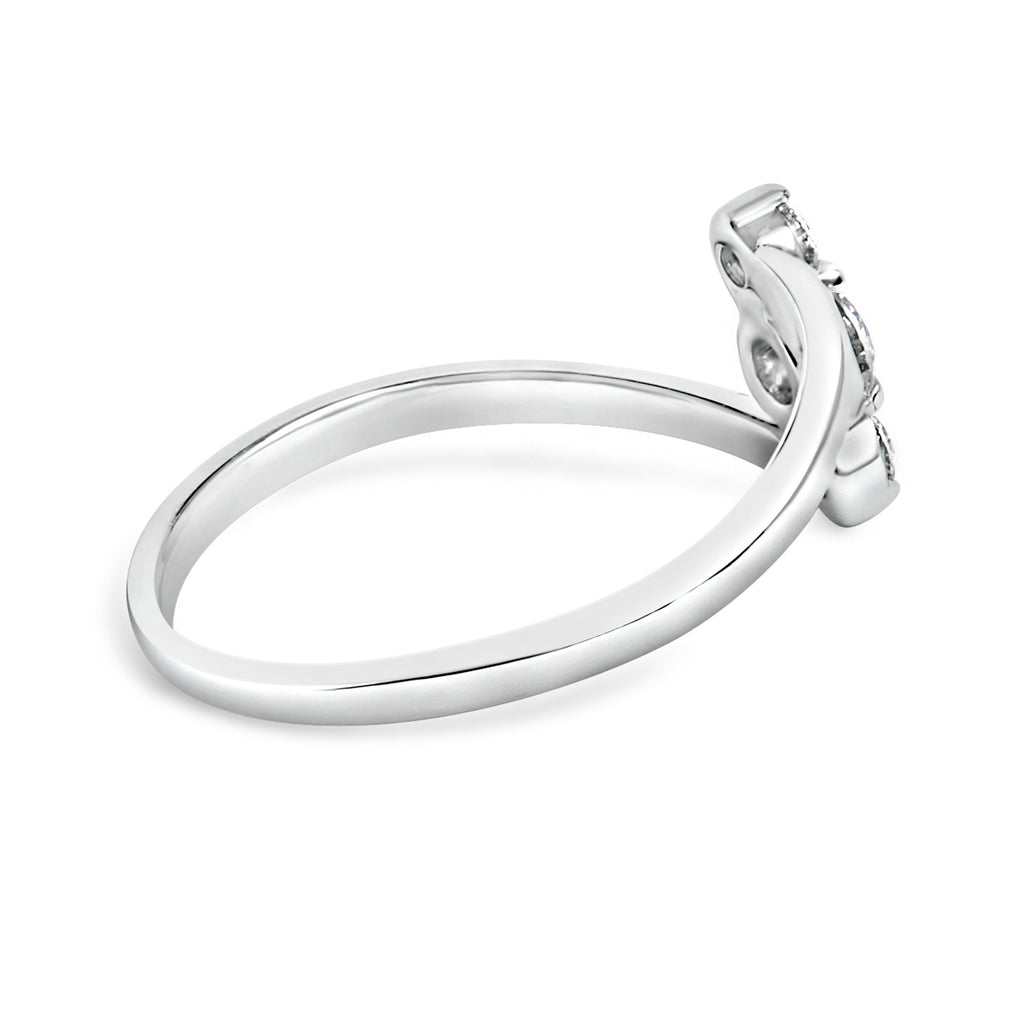 10K White Gold 1/4 Cttw Lab Grown Diamond Vertical Three Stone Ring