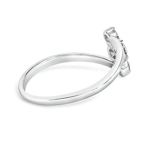 10K White Gold 1/4 Cttw Lab Grown Diamond Vertical Three Stone Ring