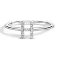 10K White Gold Diamond Accent Initial "H" Ring