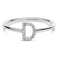 10K White Gold Diamond Accent Initial "D" Ring