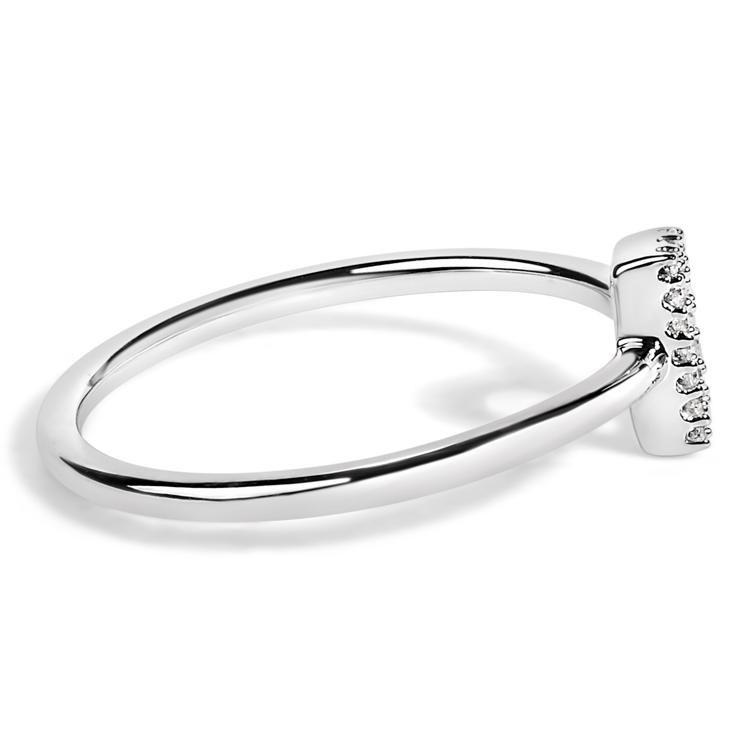 10K White Gold Diamond Accent Initial "D" Ring