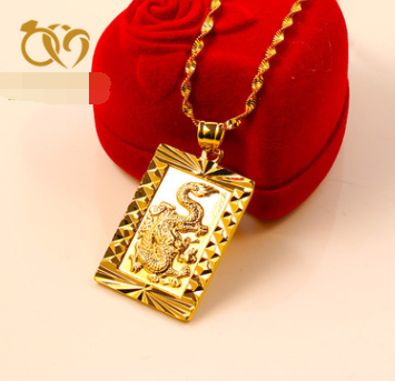 24K Gold-Plated Buddha Pendant with Kuan Yin Charm