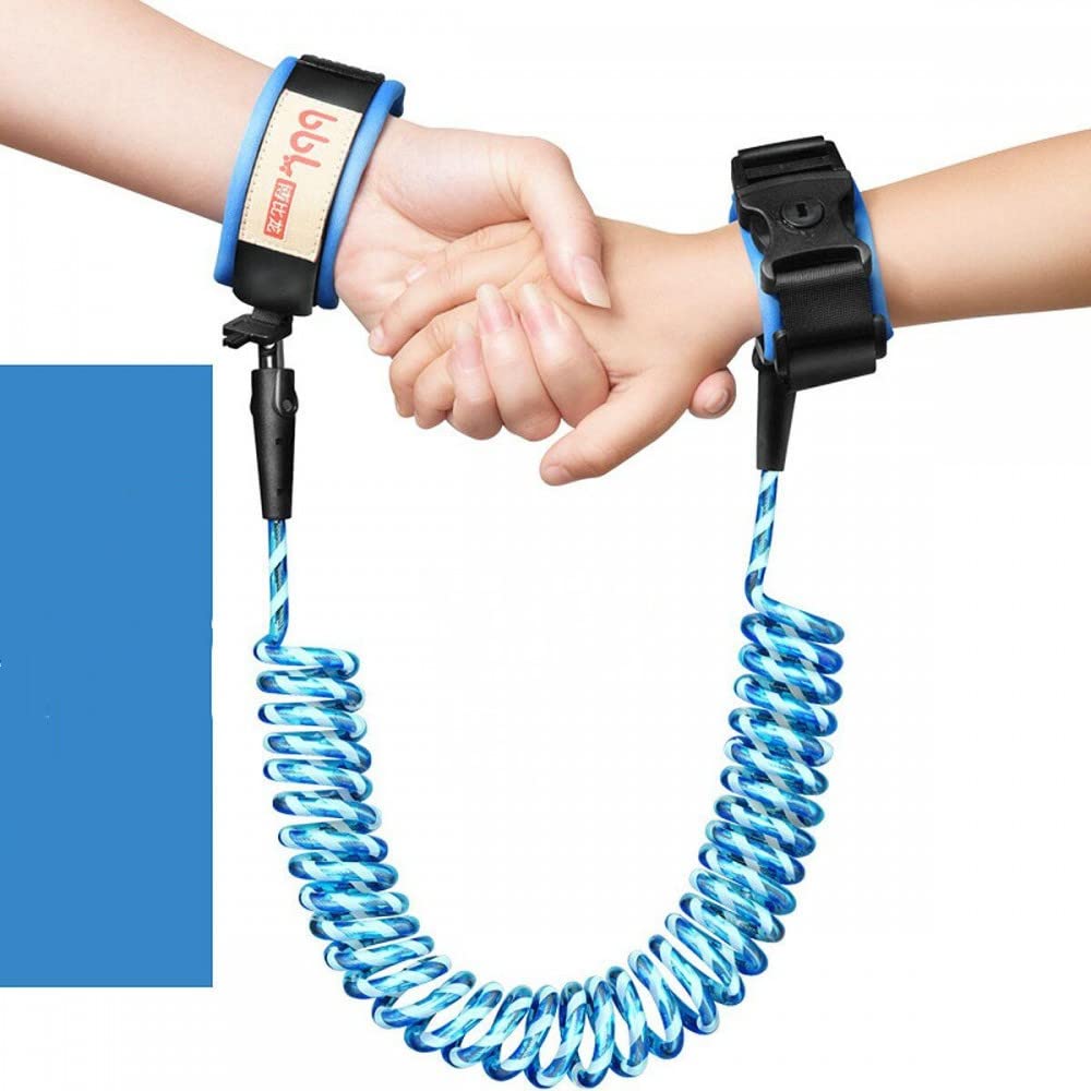 Kids Baby Safety Lock Anti-Lost Night Reflective Harness Rope Wristband Child Leash 2 Meters (Blue)