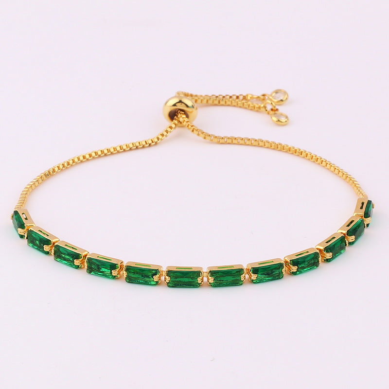 Green Zircon Women's Pull Bracelet Jewelry