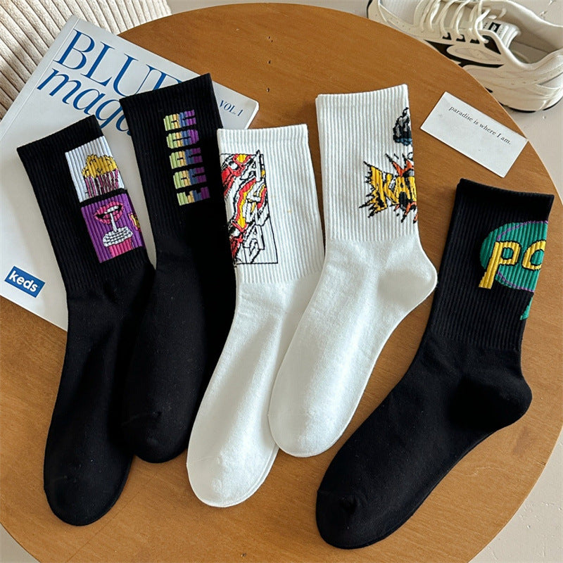 Trendy Autumn Winter Men's Couple Cotton Socks