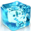 Stress Balls Ice Cube with Snowflakes Inside for Your Best Mellow and Chill Snow Pieces Silent Nice Square Shape Anxiety Sensory Squishy Fidget Toy Slow Rise Classroom Prizes Calming Kids Adults