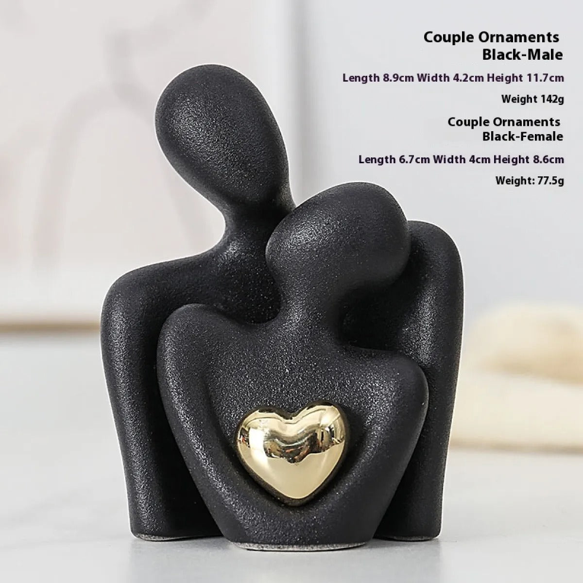 Gold-Plated Heart Ceramic Ornament