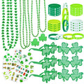 96Pcs St. Patricks Day Party Favors Set Shamrock Glasses Necklaces Bracelets Tattoos St. Patricks Day Accessories Decorations Supplies