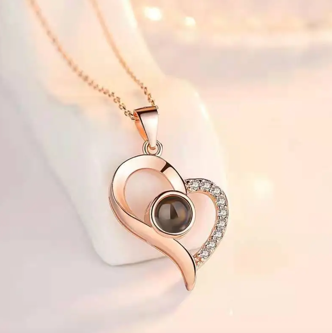 Metal Rose Jewelry Gift Box Necklace