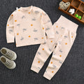 Color: Light pink, Size: 90cm - Children's High Waist Belly Protective Pants Set