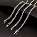 Color: White Gold Color, Purity: 7.5 inches - 4mm 925 Silver Inlaid Moissanite Hip-Hop Single-Stone Men's Tennis Chain