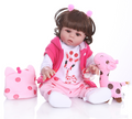 Curly hair 49CM Bebe Doll Reborn Toddler  Full Body Silicone