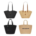 Color: Grey - classic Rive Gauche summer travel Beach bags Womens mens top handle large Straw sunset handbags duffle bag hobo Luxury Designer Shoulder clutch crossbody totes Bag