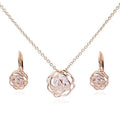 Color Style: Gold - Rose Is A Rose Pendant And Chain 18kt Rose With 2ct CZ Bonus Free Earrings In White Yellow And Rose Gold Field