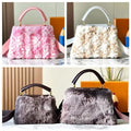 Color: Orange - Winter Fur Plush Designer crossbody tote Women handbags Top quality Handbags Fashion Evening Shoulder Bags designer bag