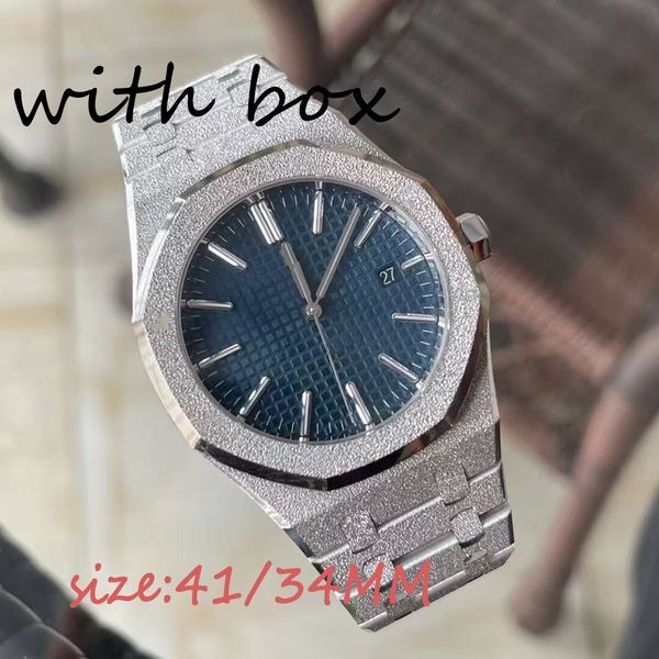 Color: Color 12 - luxury watch Frosted designer watches moissanite watch men 41MM Automatic Mechanical Watch Stainless Steel Sapphire 34MM women quartz watch Montre de Luxe