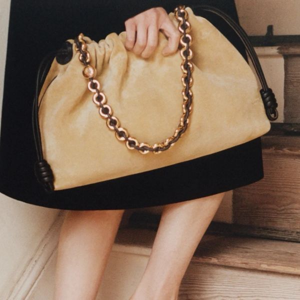 Color: Khaki - Women Real Suede Leather Chain Shoulder Bags Purses And Handbags Soft Underarm Hobo Bucket Crossbody Evening Bag Fashion Cloud Drawstring Totes Day Clutches 3361