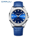 Color: Coffee x Gold x White - CRRJU/Kajun 5015 Simple Waterproof Round Unisex Leather Couple Casual Belt Watch