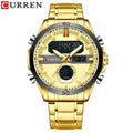 Color: Gram x Rose x Gram - CURREN 8384 Men's Multifunctional Electronic Watch Waterproof Round Sports Wristwatch