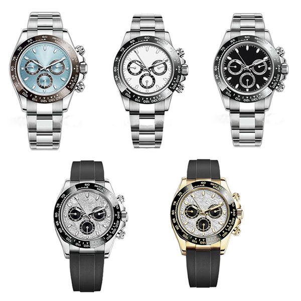 Color: Mahogany - w1_shop 41mm Automatic With Box Stainless Steel Multi-dial Waterproof Luminous Classic Generous Rubber Strap Adjustable Mens Watch Watches
