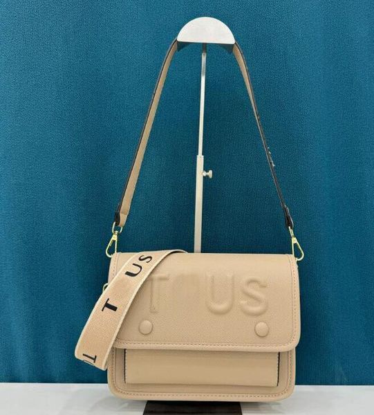 Color: Fuchsia - Designer Tous La Rue Audree Crossbody Women Solid Leather Flap Magnetic Buttons Handbag Black White Pink Purse Shoulder Satchels Lady Bags Cross Body