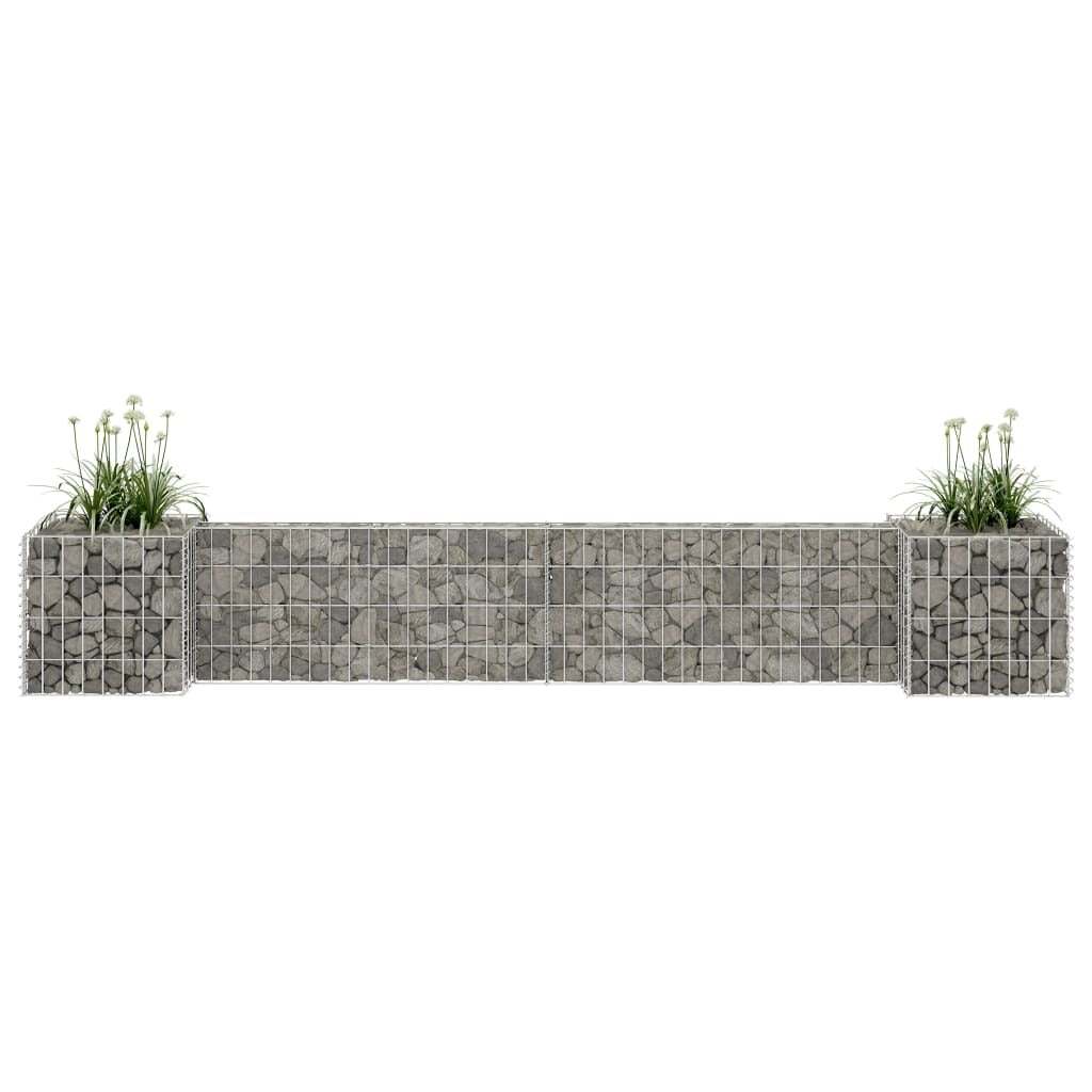H-Shaped Gabion Planter Steel Wire 102.4"x15.7"x15.7