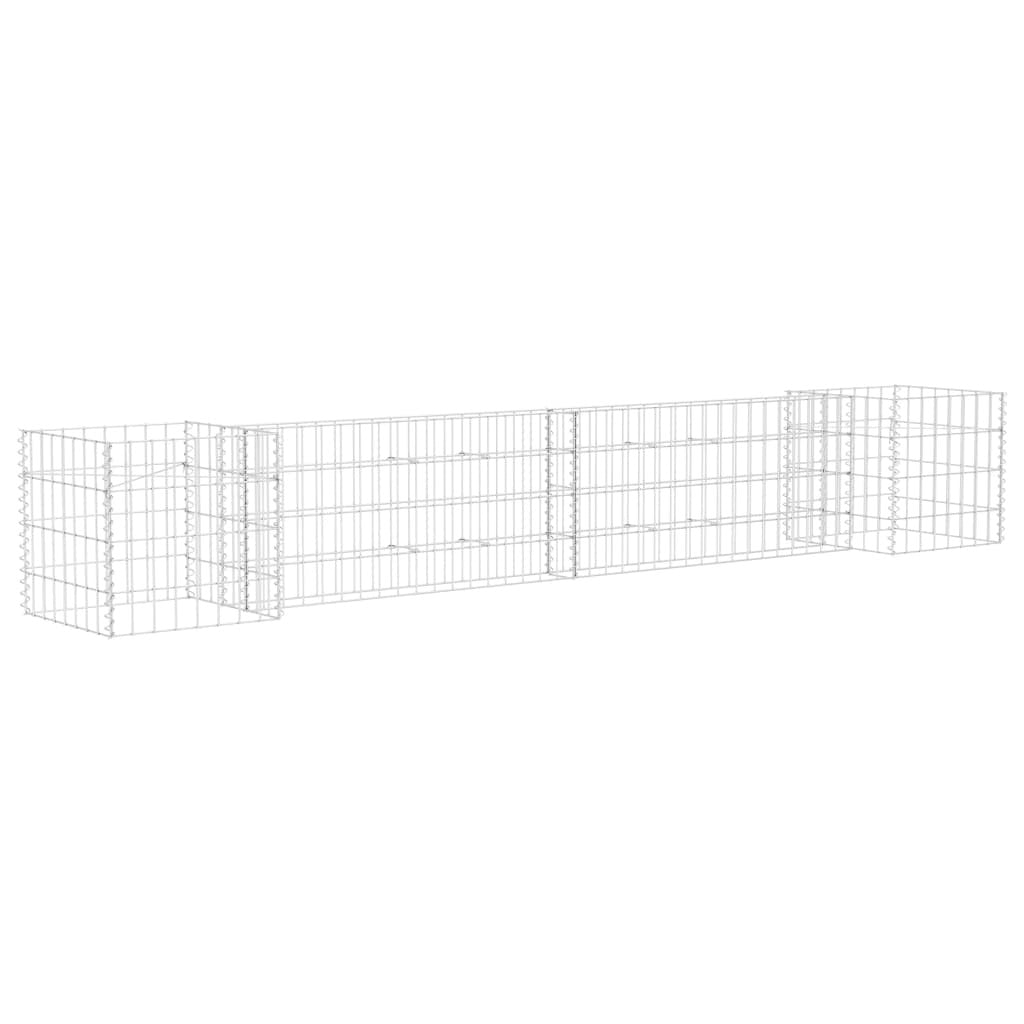H-Shaped Gabion Planter Steel Wire 102.4"x15.7"x15.7