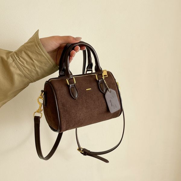 Color: #10 - Designer bags Sacoche tote bag women shopping handbag suede leather ROWAN 18CM crossbody bags coas Pillow Clutch wallet Hobo purses lady Satchels With cherry Pendan