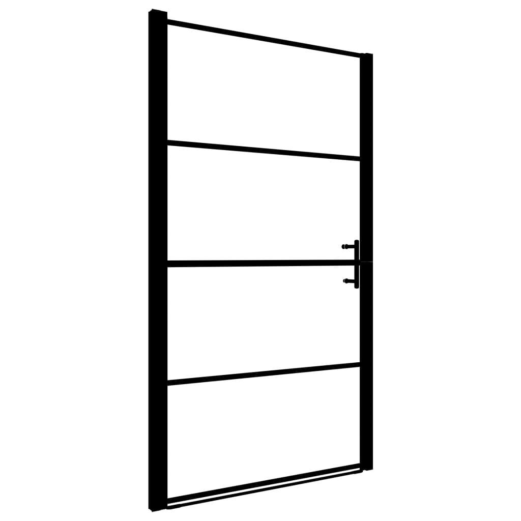 Shower Door Frost Tempered Glass 39.4"x70.1" Black