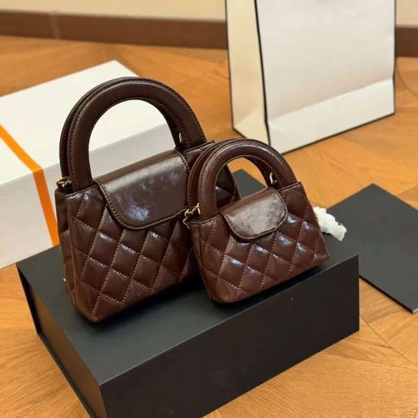 Color: Bronze - shoulder crossbody designer bag handbag 23K chain women classic dia stripe hasp real leather bags handbags purse shopping wallet