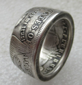 Size: 14 - Handmade custom American one dollar retro Morgan coin ring friend personalized gift