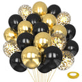 75pcs Black and Gold Balloons 12 Inch Black and Gold Confetti Balloons Gold Latex Balloons for Birthday New YearWeddingGraduation Party Baby Shower Decorations