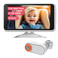 LUCKVIEW Baby Car Camera with IR Night Vision Unique Headrest Mount Car Camera for Baby 3X Zoom for Backseat Monitor White (Wired) Essential Baby Safety Item