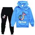 Color: Blue, Size: 100cm - Tik Tok Kids Long Sleeve Sweater Casual Pants Set