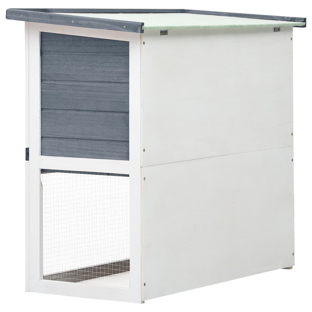 Outdoor Rabbit Hutch 1 Door Gray Wood