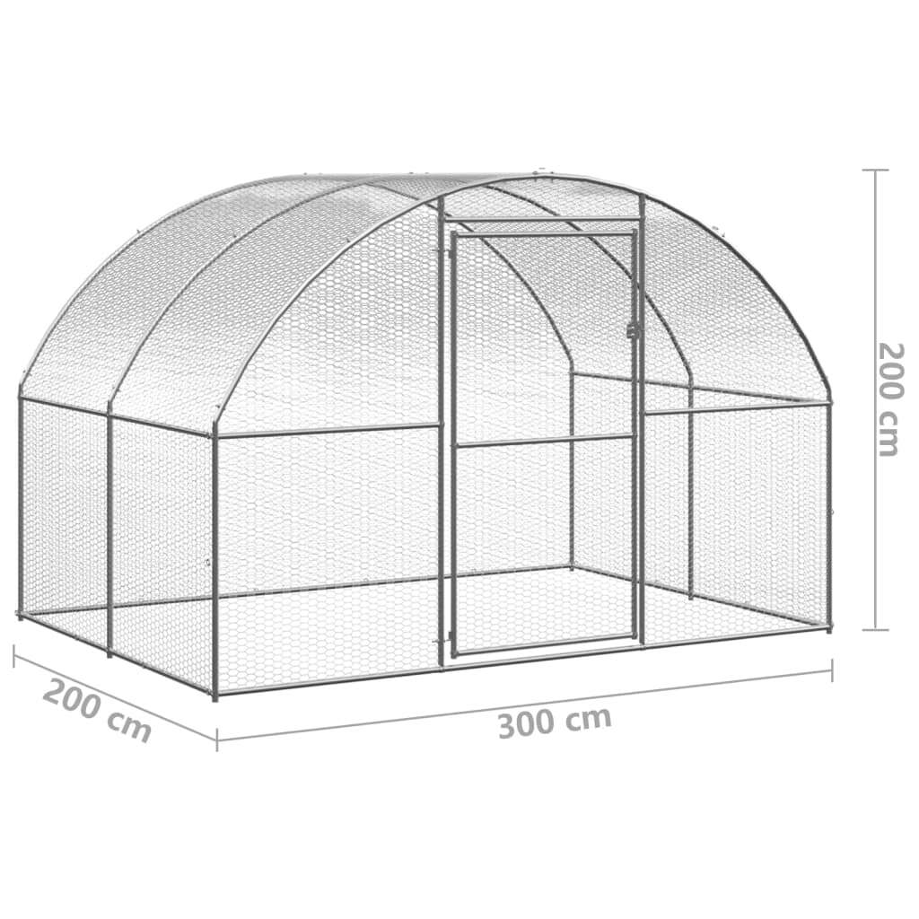 Outdoor Chicken Coop 9.8'x6.6'x6.6'Galvanized Steel