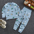 Color: 3blue, Size: 120cm - Children's High Waist Belly Protective Pants Set