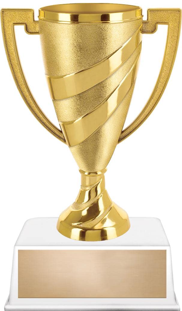 Custom Gold Cup Trophy 8.4" Gold Cup Recognition Trophy Award On Contemporary Base 1 Pack