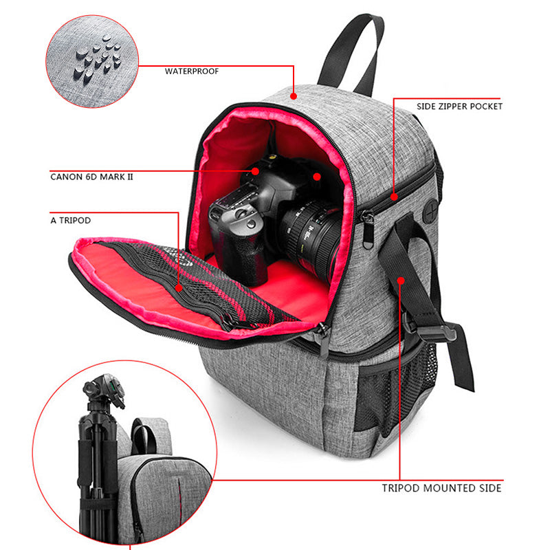 Waterproof Multi-Functional Backpack for Cameras