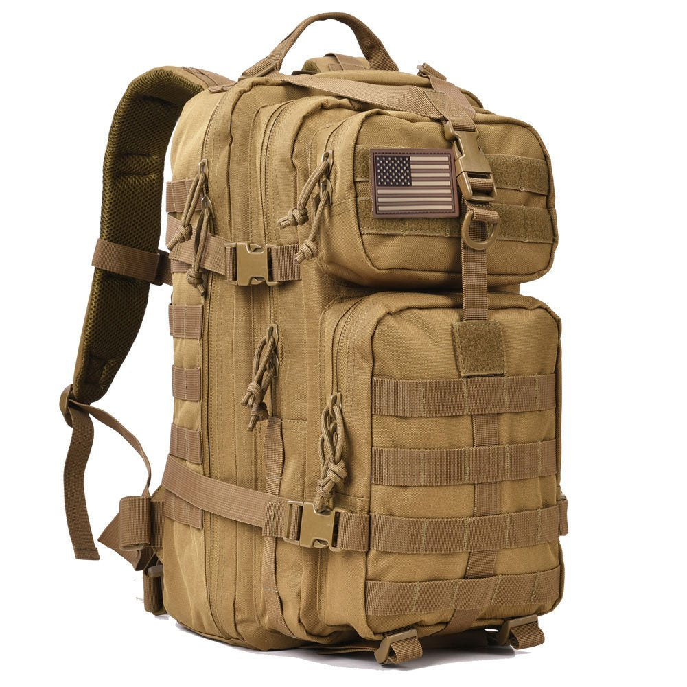 REEBOW Tactical Military Tactical Backpack 3 Day Assault Pack Army Molle Bug Out Bag Backpacks Rucksack 35L Khaki