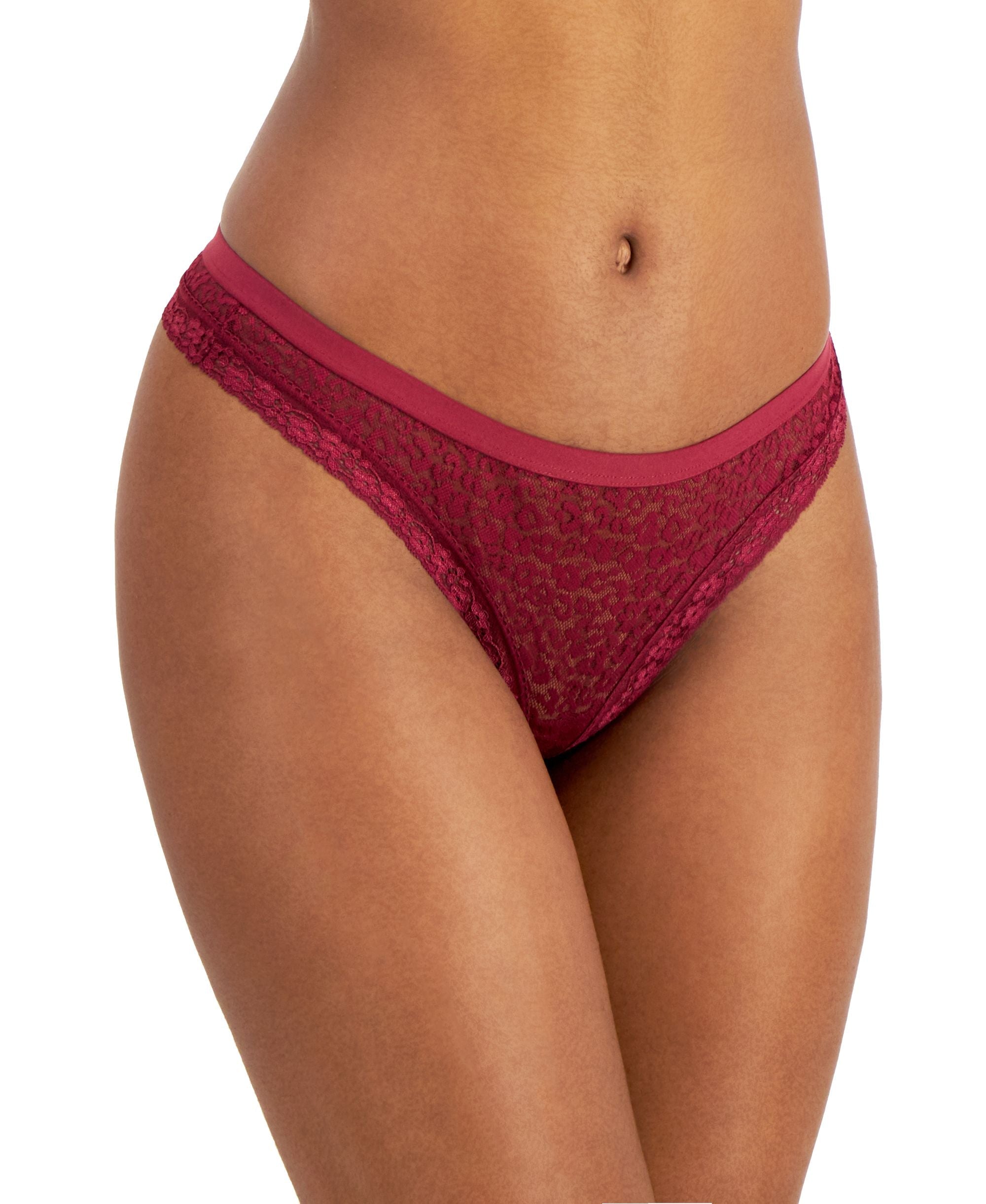 Jenni Womens Leopard Lace Thong