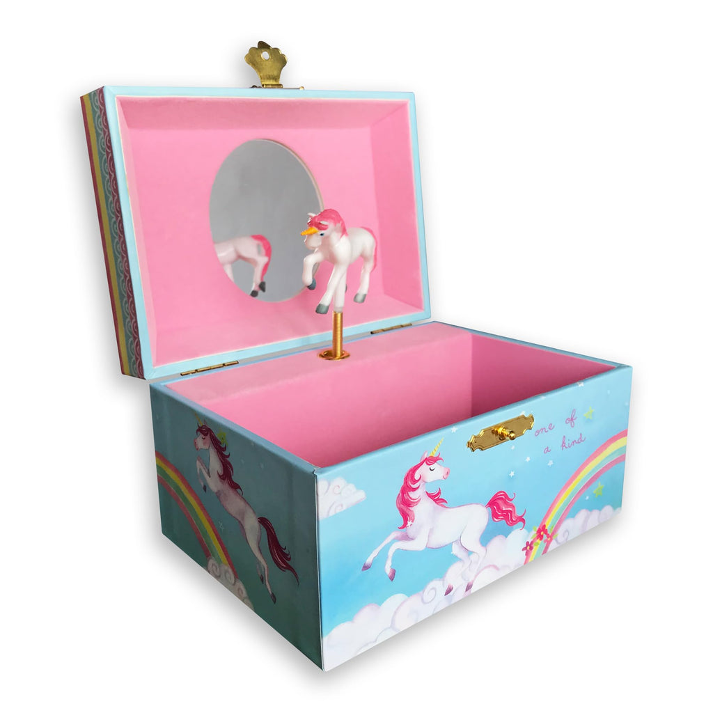 BinkeGG Play [ We Wish You a Merry Christmas ] (60 Tunes Option) Children Jewelry Box Unicorn Jewelry Music Box for Girls Jewelry Storage Box with Sankyo Musical Movement