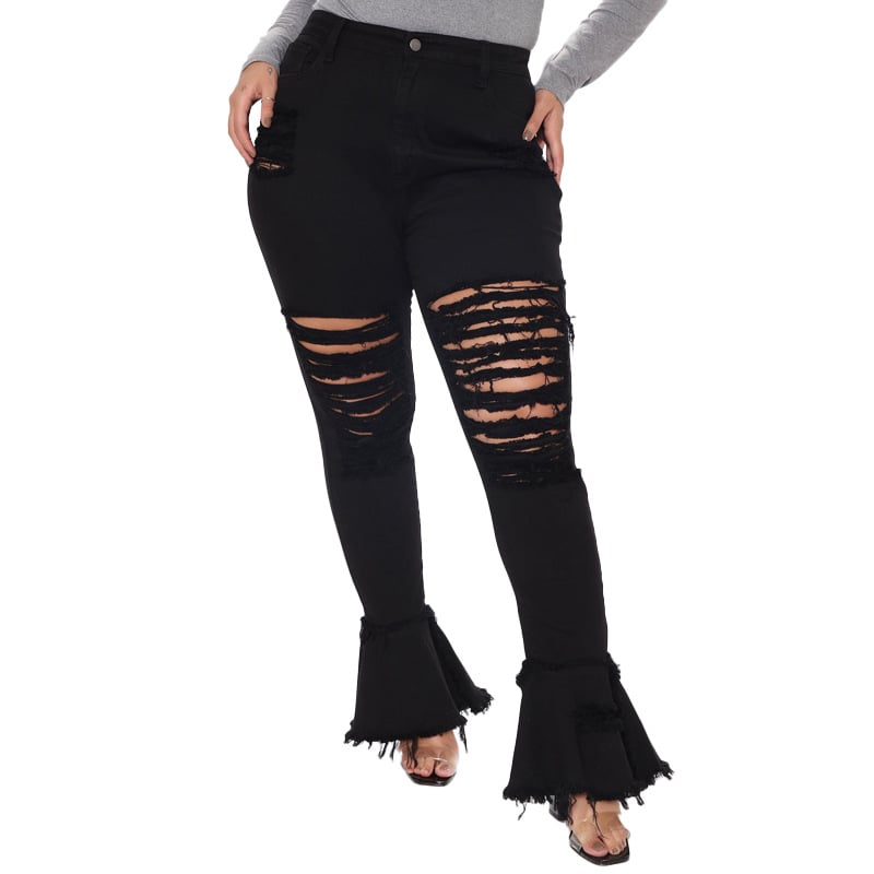 Ripped Plus Size Women's Jeans in Trumpet Street Fashion